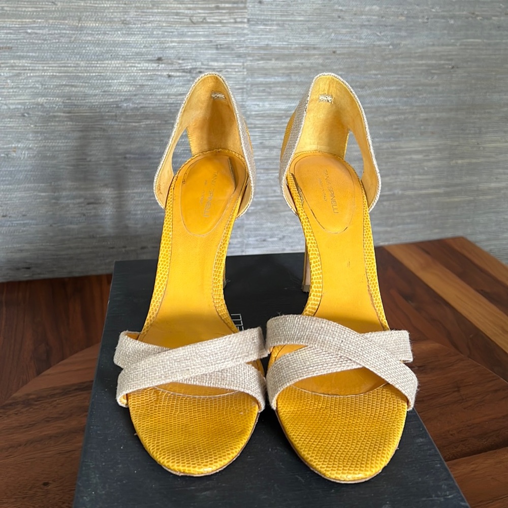 TANIA SPINELLI YELLOW/NATURAL HEELS SIZE 40